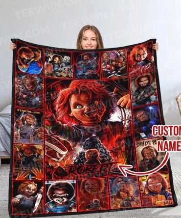 Customize Your Horror Movie Blanket – Add Your Name To This Chilling Design!