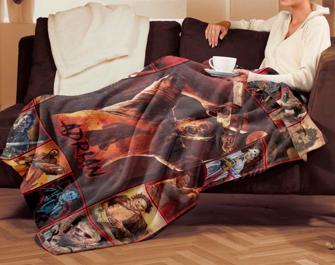 Custom Horror Movie Fleece Blanket - Personalized Name Gift - Cozy & Unique Design - Image 3