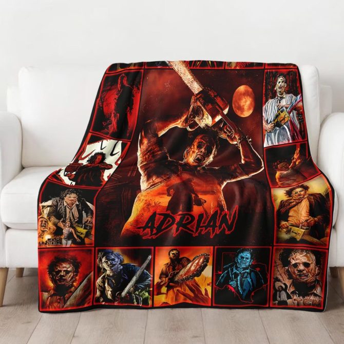 Custom Horror Movie Fleece Blanket - Personalized Name Gift - Cozy & Unique Design - Image 2