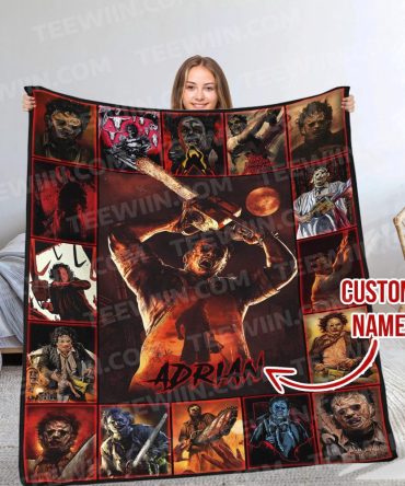 Custom Horror Movie Fleece Blanket - Personalized Name Gift - Cozy & Unique Design