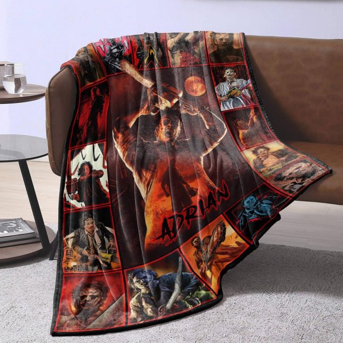 Custom Horror Movie Fleece Blanket - Personalized Name Gift - Cozy & Unique Design - Image 4