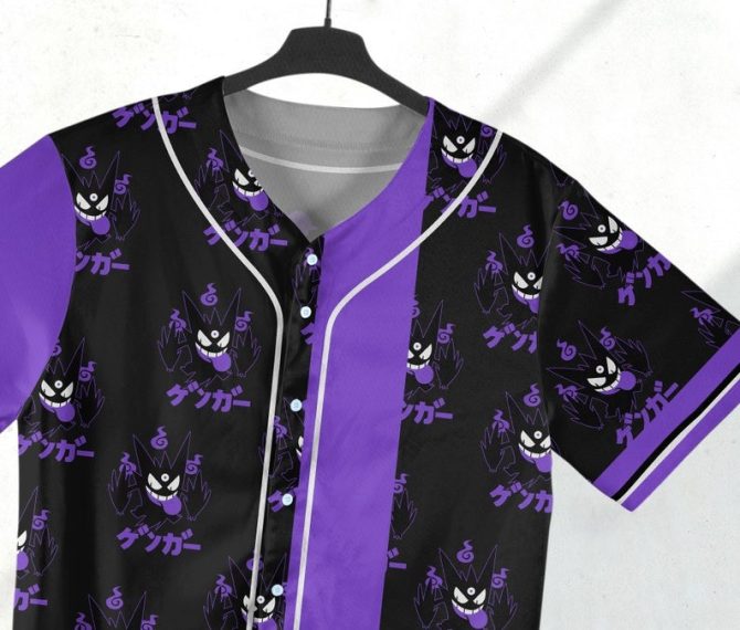 Stylish Purple & Black Anime-Inspired Baseball Jersey – Unisex Cool Casual Wear - Image 2