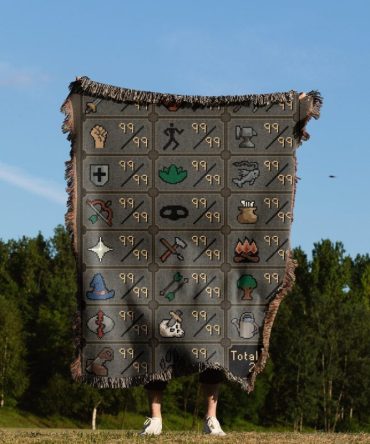 Cozy Retro Rpg Skill Icon Blanket - Perfect Gamer Gift For Ultimate Comfort And Style