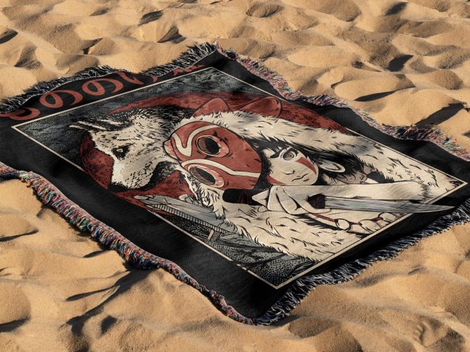 Cozy Anime-Inspired Wolf & Warrior Blanket - Perfect For Fans! - Image 3