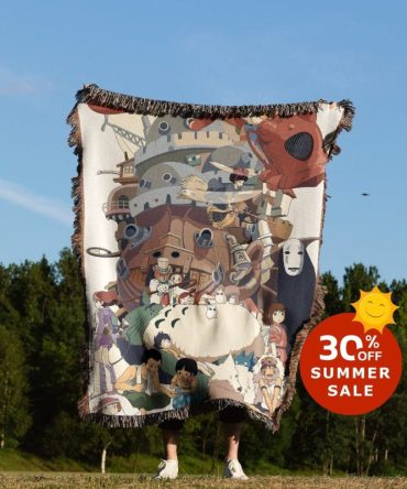 Cozy Anime-Inspired Woven Throw Blanket