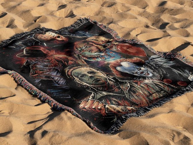 Cozy Horror Movie Villains Blanket - Perfect For Halloween & Scary Movie Nights - Image 4