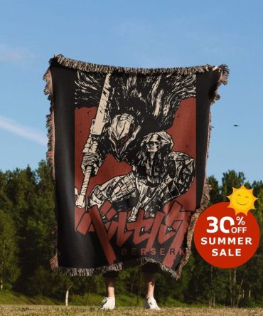 Berserk Anime Woven Blanket – Limited Summer Sale, Cozy & Stylish