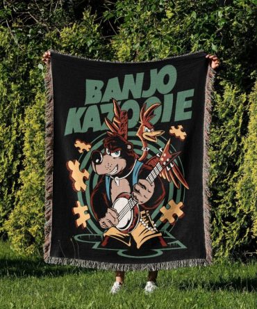 Cozy Banjo-Kazooie Throw Blanket – Vibrant Cartoon Design For Gamers