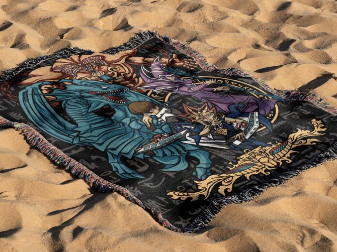 Cozy Anime Throw Blanket - Vibrant Duel Monsters Design For Fans - Image 3