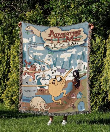 Cozy Adventure Time Throw Blanket - Finn & Jake Design For Fans