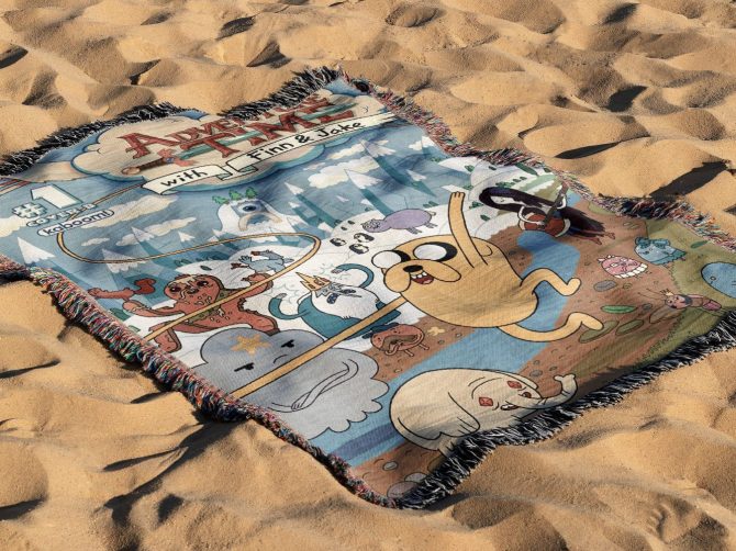 Cozy Adventure Time Throw Blanket - Finn & Jake Design For Fans - Image 2