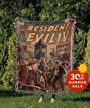 Retro Resident Evil Iv Tapestry Blanket - Perfect For Gamers & Collectors