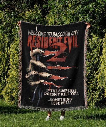 Cozy Up With Resident Evil 2 Throw Blanket - Perfect For Gamers & Horror Fans!