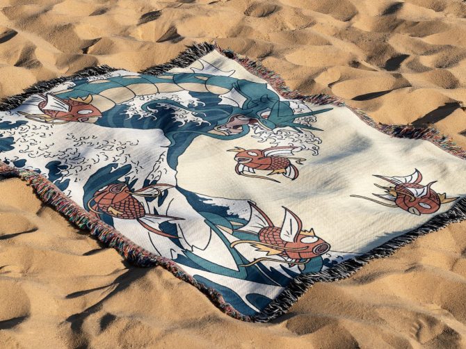 Nautical Wave Blanket With Mythical Creatures - Perfect For Summer Cozy Vibes - Image 5