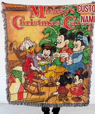 Custom Name Mickey'S Christmas Carol Blanket - Cozy Holiday Gift For Disney Fans
