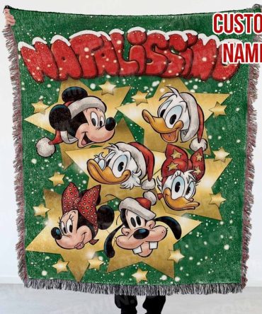 Custom Disney Christmas Blanket – Personalized Festive Gift With Iconic Characters