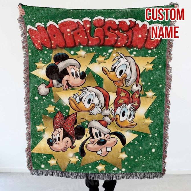 Custom Disney Christmas Blanket – Personalized Festive Gift With Iconic Characters