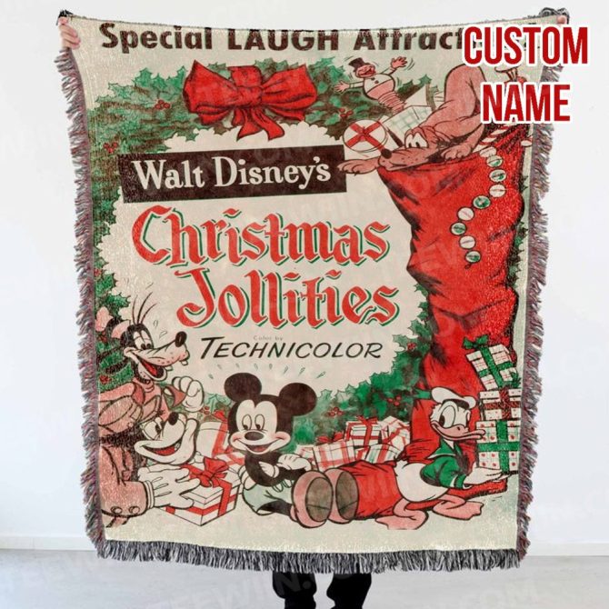 Custom Disney Christmas Throw Blanket – Vintage Style, Personalized Gift