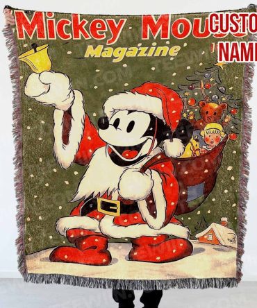 Custom Name Vintage Santa Blanket - Cozy Christmas Gift Featuring Classic Character