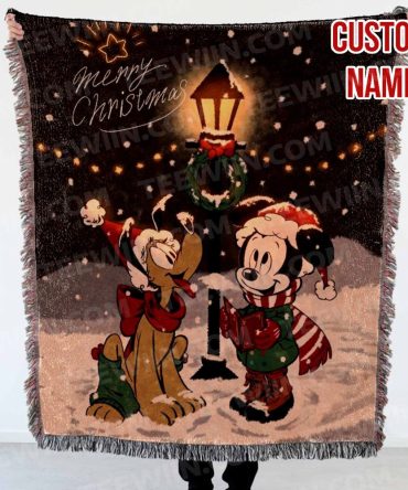 Custom Name Christmas Blanket - Cozy Holiday Throw With Iconic Characters - Perfect Personalized Gift!