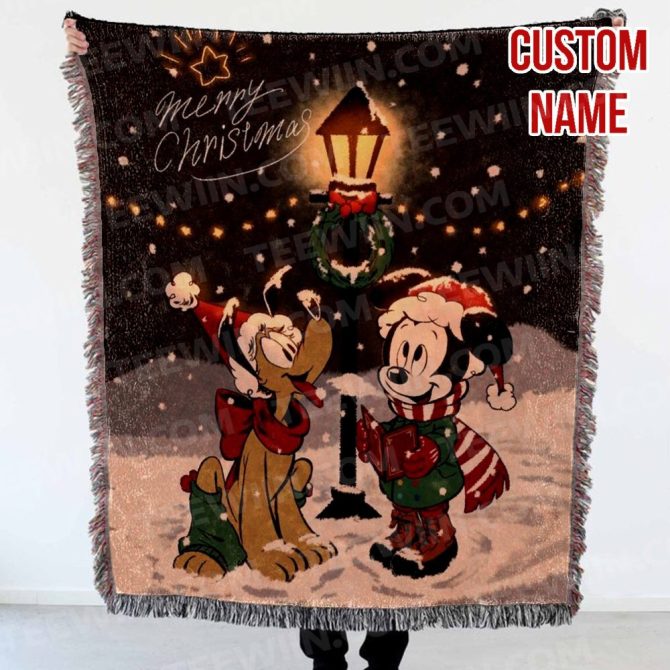 Custom Name Christmas Blanket - Cozy Holiday Throw With Iconic Characters - Perfect Personalized Gift!