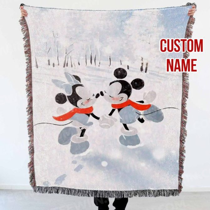 Custom Name Winter Wonderland Throw Blanket - Cozy Disney-Inspired Gift