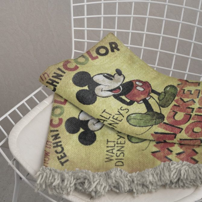 Custom Name Mickey Mouse Throw Blanket – Vintage Disney Style Gift - Image 3