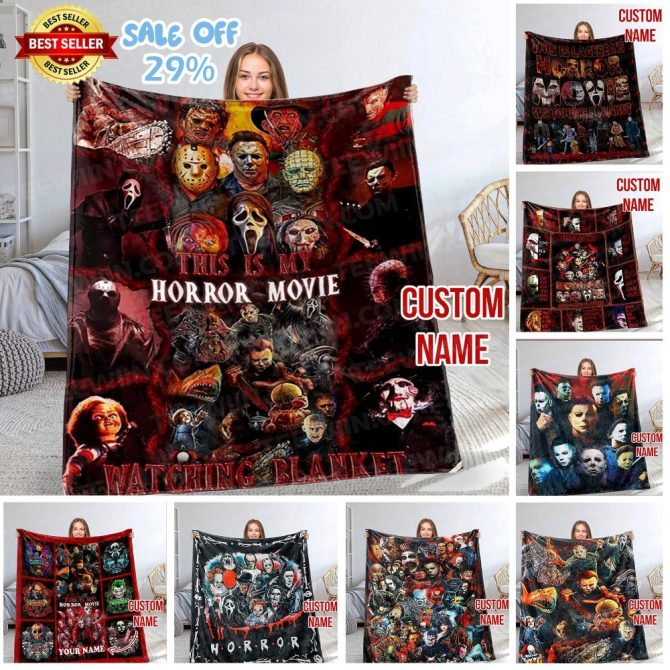 Custom Horror Movie Blanket – Cozy Up With Your Favorite Scary Characters!