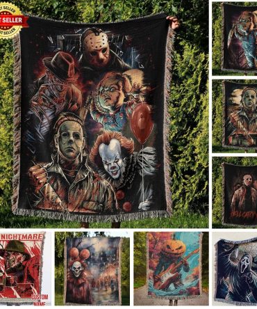 Cozy Horror Movie Blanket - Iconic Villains Design For Chilly Nights - Perfect Gift For Fans!