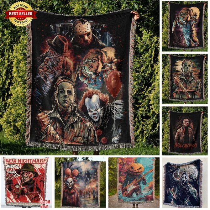 Cozy Horror Movie Blanket - Iconic Villains Design For Chilly Nights - Perfect Gift For Fans!