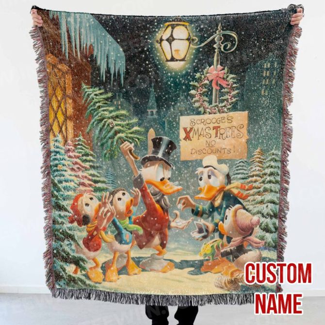 Custom Donald Duck Christmas Throw Blanket - Personalized Holiday Gift - Image 2