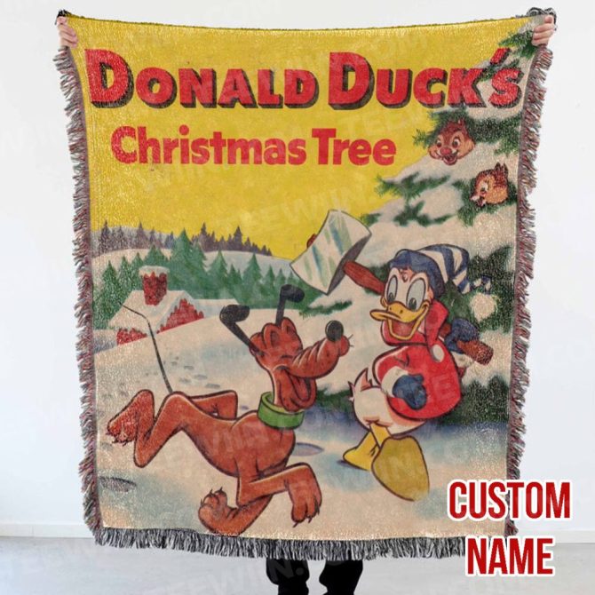 Custom Donald Duck Christmas Throw Blanket - Personalized Holiday Gift - Image 3