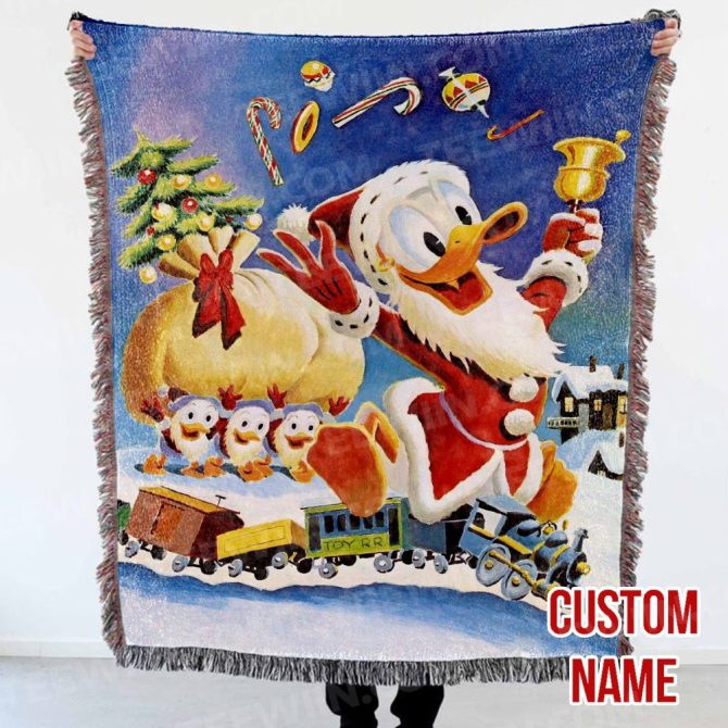 Custom Donald Duck Christmas Throw Blanket - Personalized Holiday Gift - Image 4