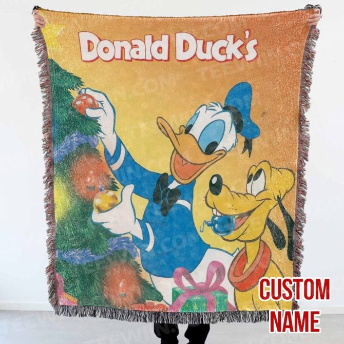 Custom Donald Duck Christmas Throw Blanket - Personalized Holiday Gift - Image 5