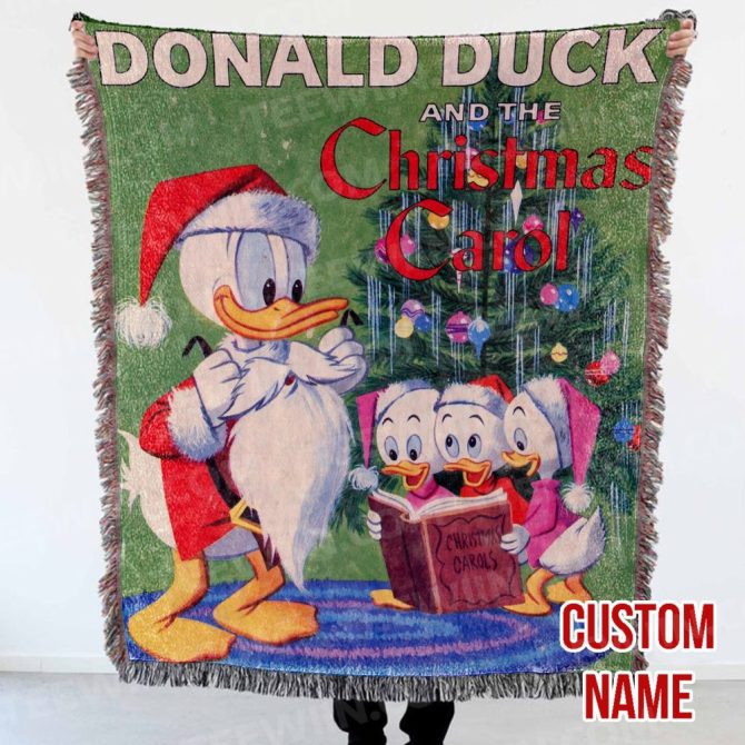 Custom Donald Duck Christmas Throw Blanket - Personalized Holiday Gift - Image 6