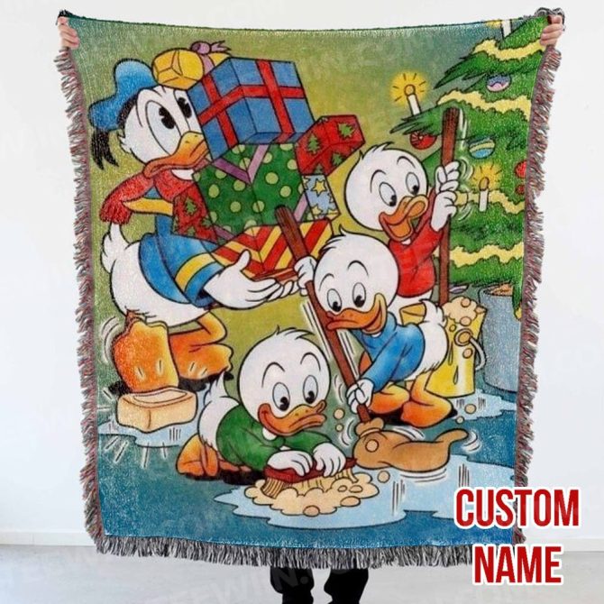 Custom Donald Duck Christmas Throw Blanket - Personalized Holiday Gift - Image 8