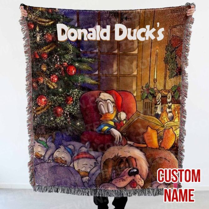 Custom Donald Duck Christmas Throw Blanket - Personalized Holiday Gift - Image 9