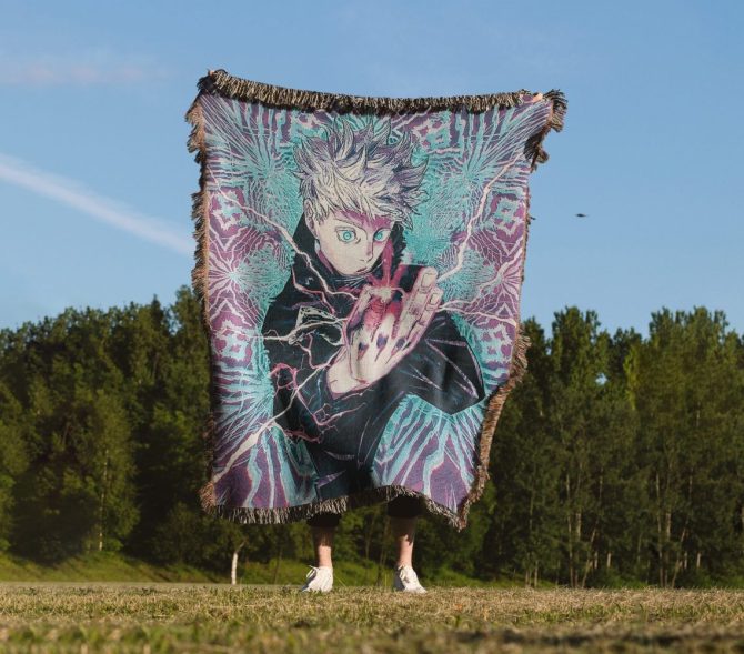 Cozy Anime Throw Blanket With Vibrant Character Design – Perfect For Fans & Home Décor
