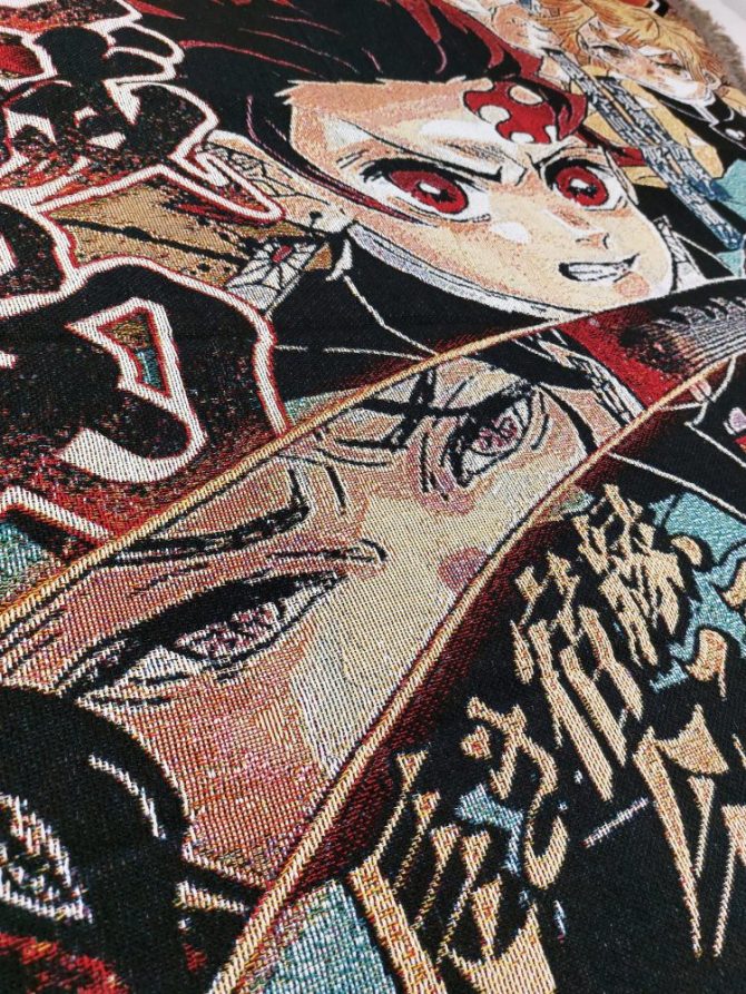Anime Manga Blanket - Cozy Demon Slayer Throw For Fans , Vibrant & Stylish Design - Image 3
