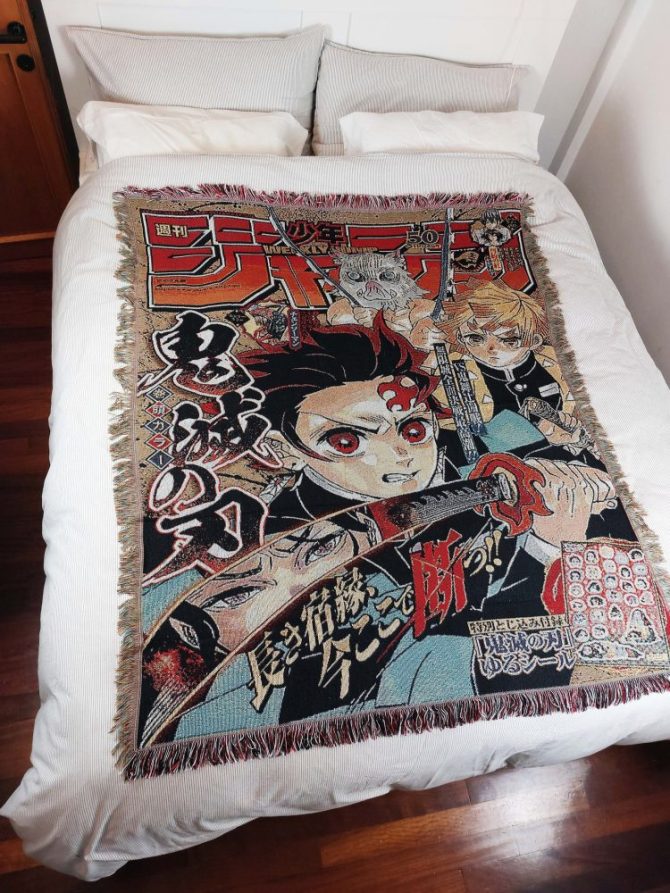 Anime Manga Blanket - Cozy Demon Slayer Throw For Fans , Vibrant & Stylish Design - Image 4
