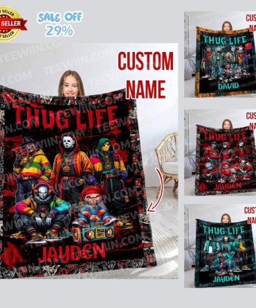 Custom Thug Life Blanket - Personalized Name, Vibrant Design, Perfect Gift!