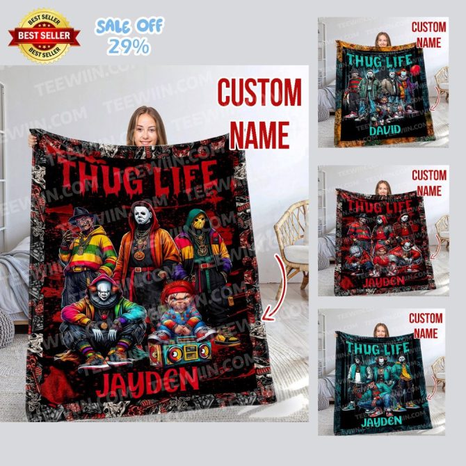 Custom Thug Life Blanket - Personalized Name, Vibrant Design, Perfect Gift!