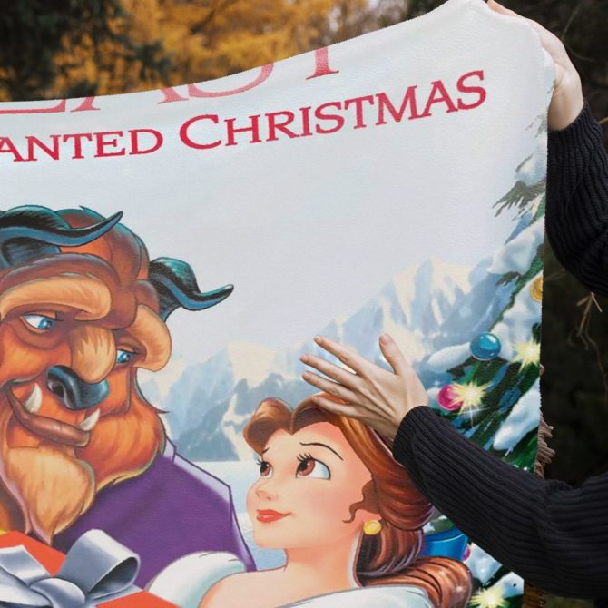 Custom Beauty & The Beast Enchanted Christmas Blanket – Perfect Holiday Gift! - Image 2