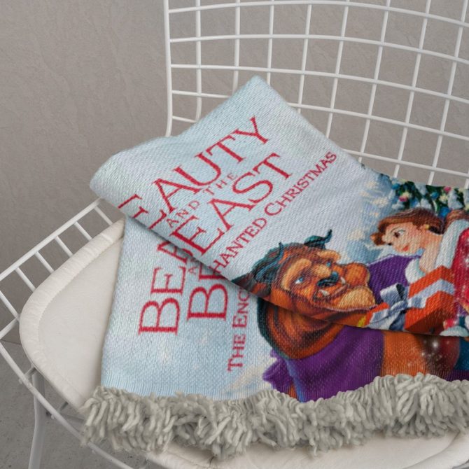 Custom Beauty & The Beast Enchanted Christmas Blanket – Perfect Holiday Gift! - Image 3