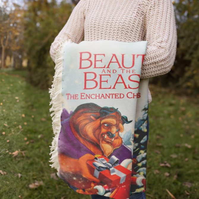 Custom Beauty & The Beast Enchanted Christmas Blanket – Perfect Holiday Gift! - Image 4