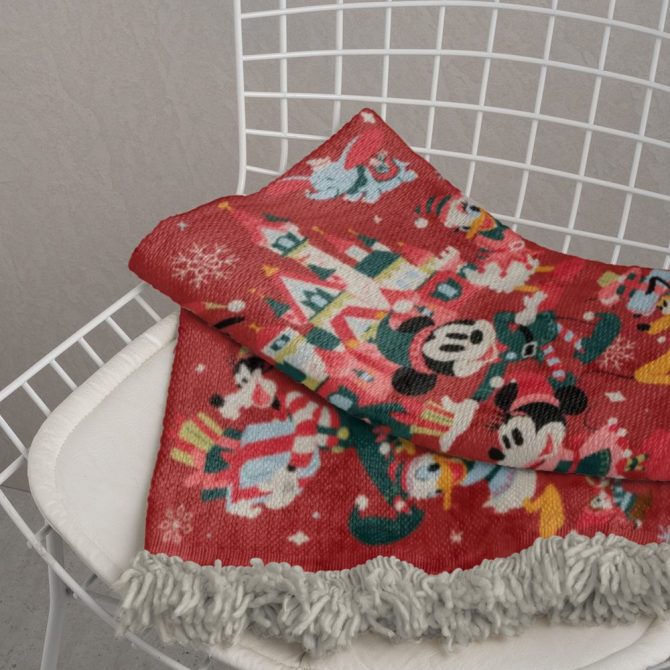 Custom Name Disney Holiday Blanket - Cozy, Festive Throw With Beloved Characters - Image 2