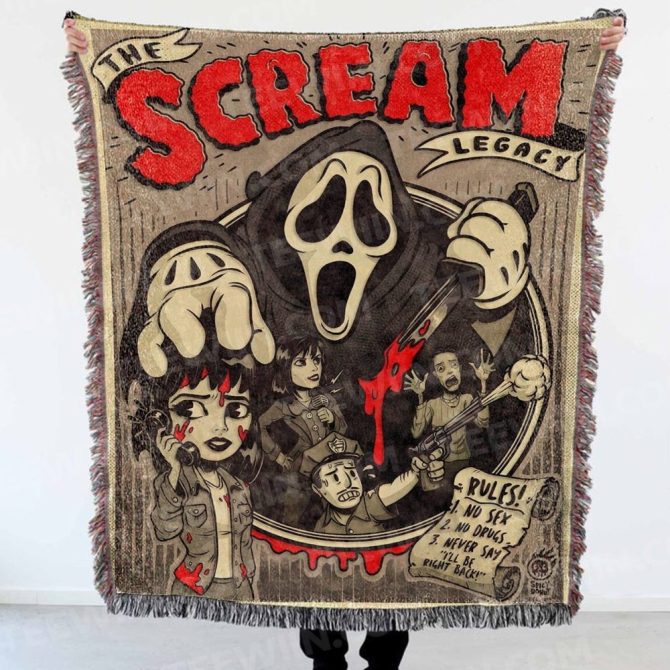 Cozy Horror Movie Throw Blanket - Scream Legacy Design - Perfect Gift For Fans