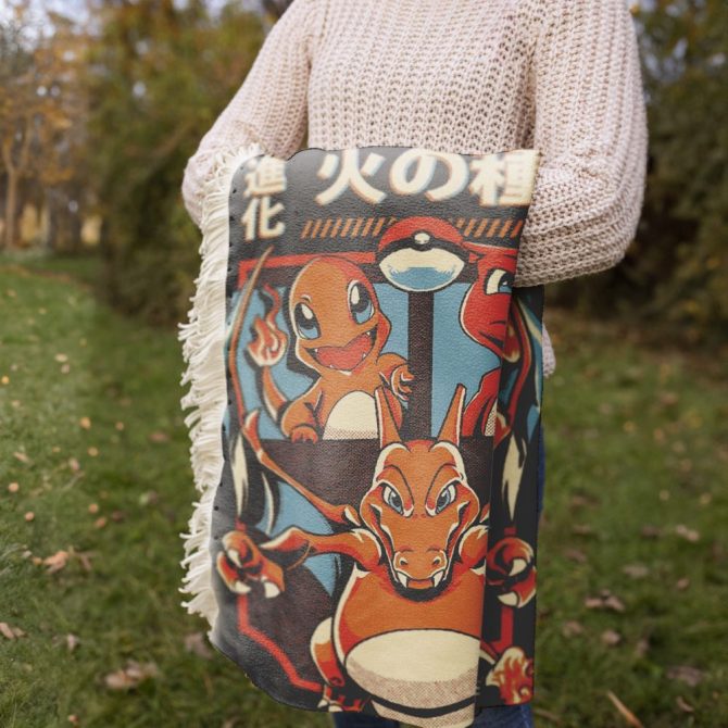 Cozy Charmander Evolution Blanket – Perfect Gift For Pokémon Fans! - Image 2