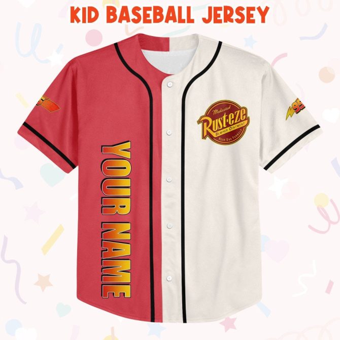 Custom Lightning Mcqueen Baseball Jersey – Personalized Kids/Youth/Adult Sizes - Image 2