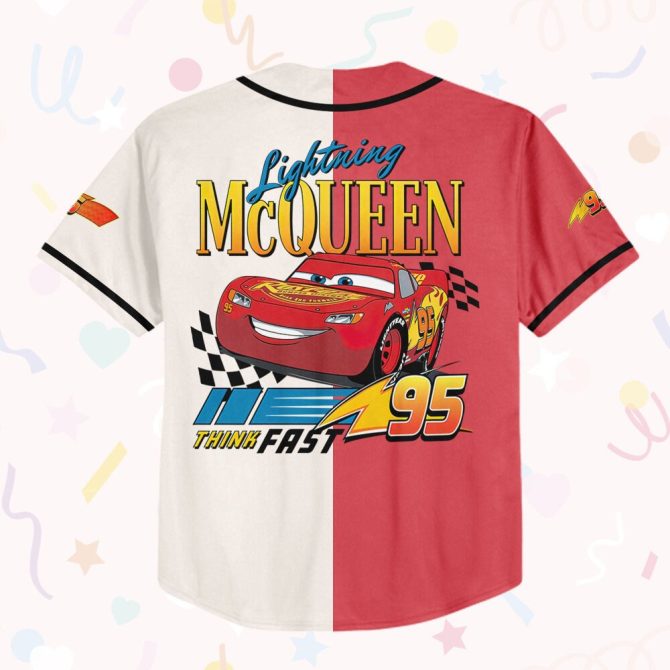 Custom Lightning Mcqueen Baseball Jersey – Personalized Kids/Youth/Adult Sizes - Image 3